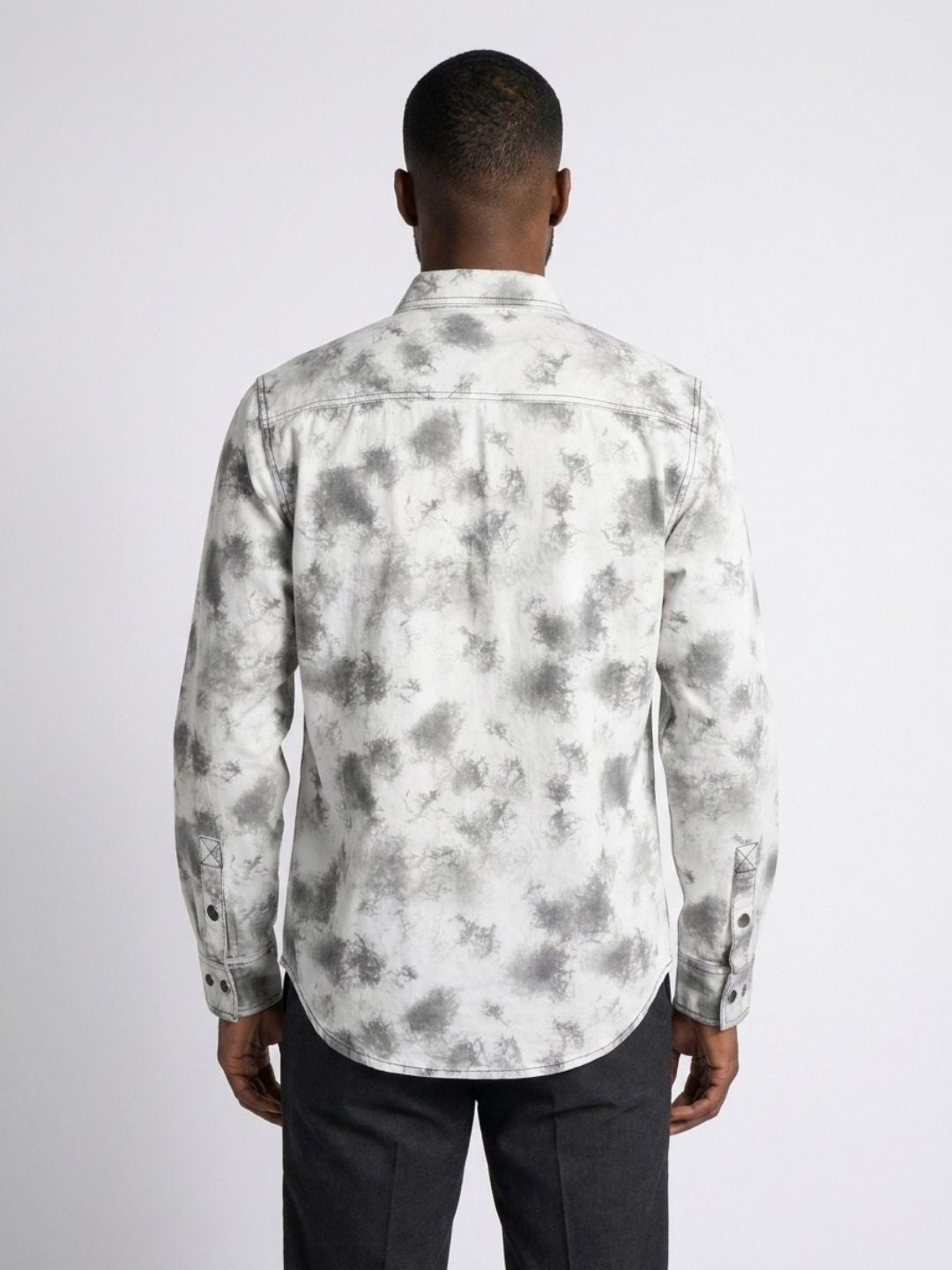 Men white tie-dye regular fit shirt