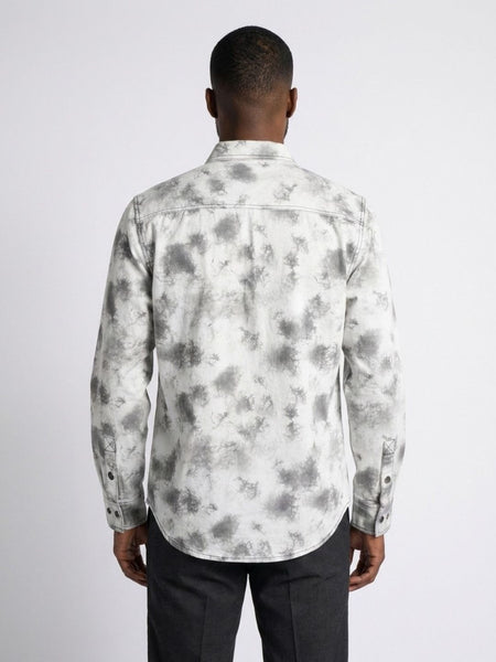 True Religion Men White Tie-Dye Regular Fit Shirt