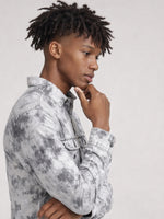True Religion Men White Tie-Dye Regular Fit Shirt