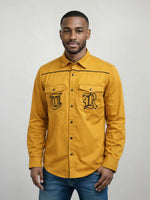 True Religion Men Mustard Solid Regular Fit Shirt