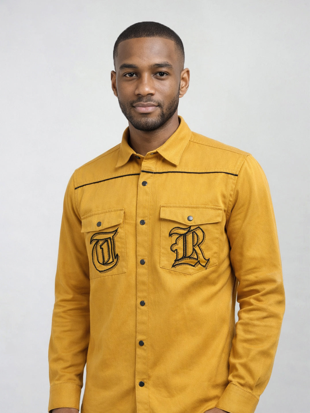 True Religion Men Mustard Solid Regular Fit Shirt