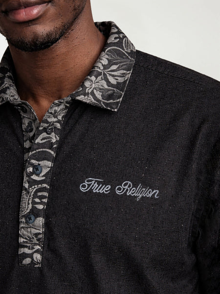 True Religion Men Black Solid Regular Fit Shirt
