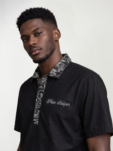True Religion Men Black Solid Regular Fit Shirt