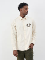 True Religion Men Cream Printed Regular Fit Shirt