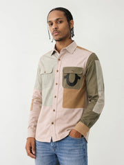 True Religion Men Beige Solid Regular Fit Shirt