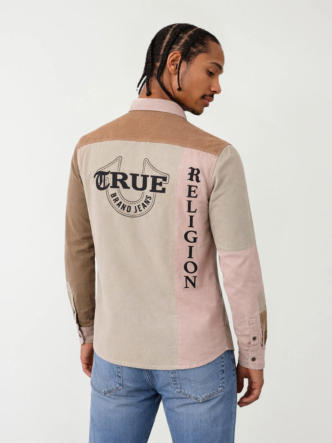 True Religion Men Beige Solid Regular Fit Shirt
