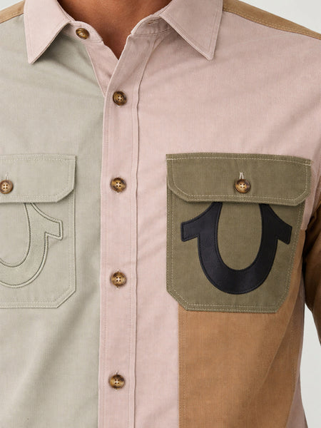 True Religion Men Beige Solid Regular Fit Shirt