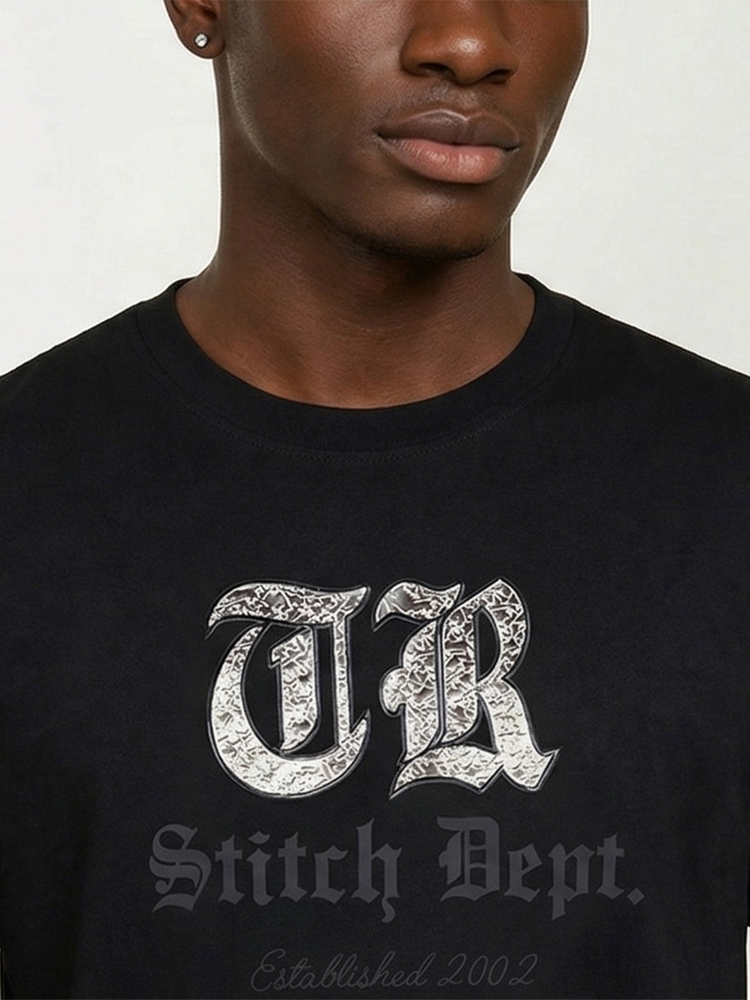 True Religion Men Black Printed Regular Fit T-Shirt