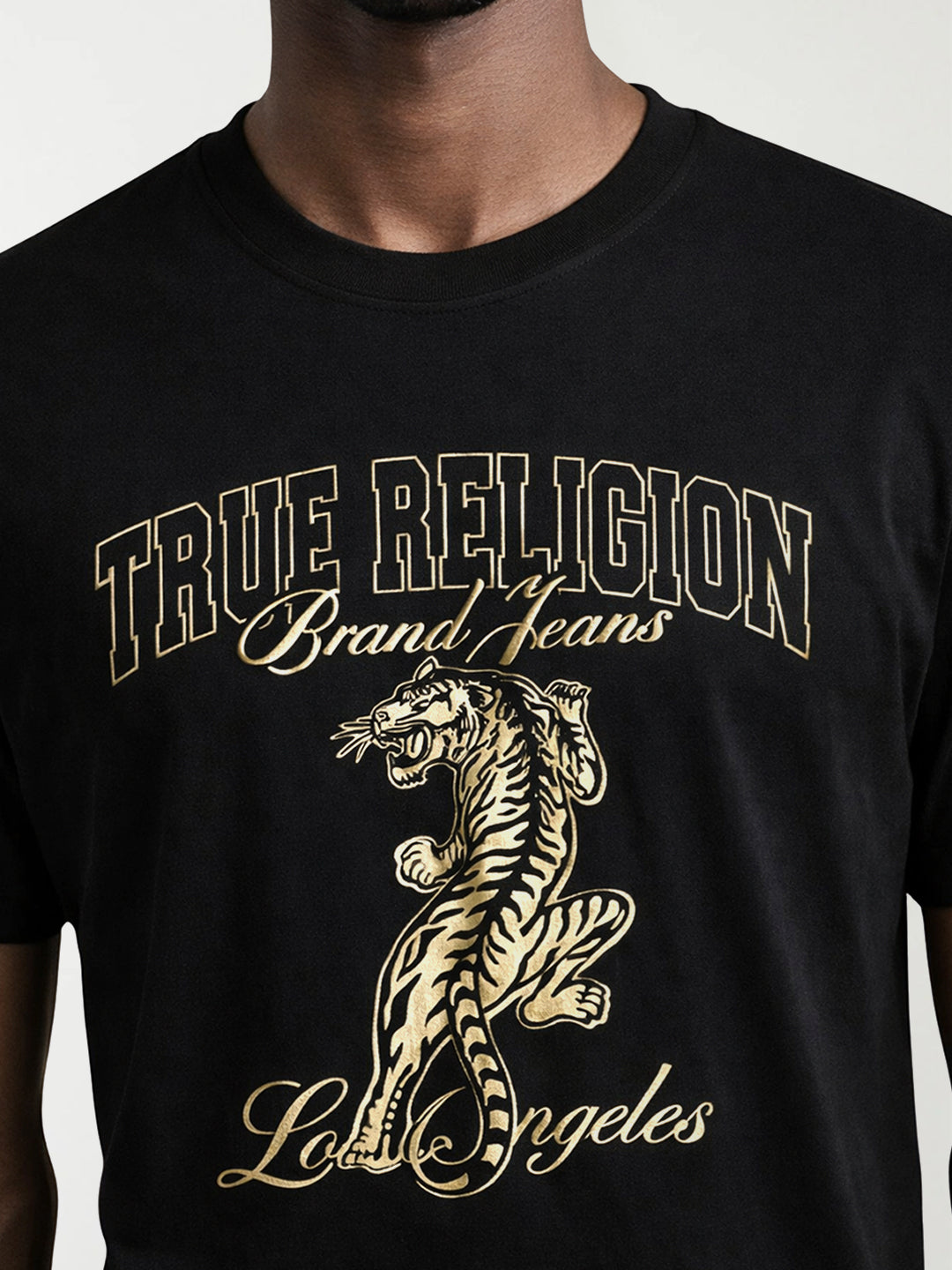 True Religion Men Black Printed Regular Fit T-Shirt