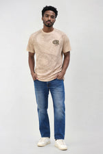 True Religion Men Beige Printed Regular Fit T-Shirt