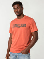 True Religion Men Orange Logo Print Regular Fit T-Shirt