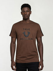 True Religion Men Brown Printed Regular Fit T-Shirt