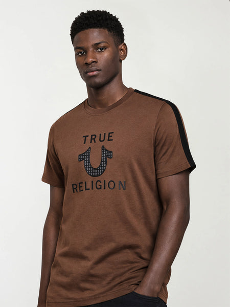 True Religion Men Brown Printed Regular Fit T-Shirt