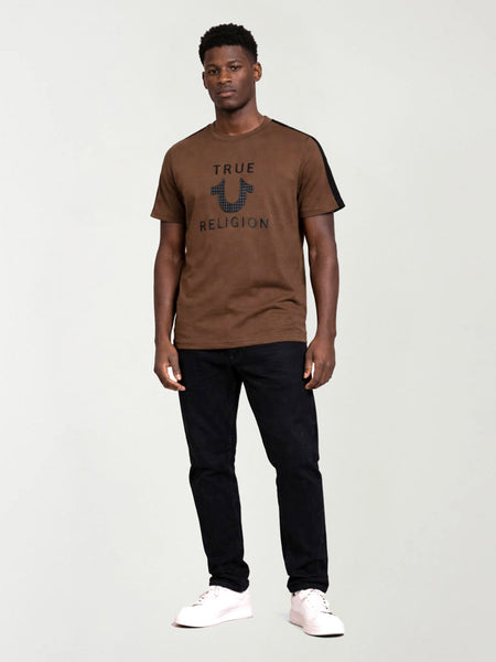 True Religion Men Brown Printed Regular Fit T-Shirt