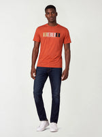 True Religion Men Orange Printed Regular Fit T-Shirt