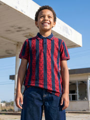 True Religion Boys Multi Striped Regular Fit Pure Cotton Polo T-Shirt
