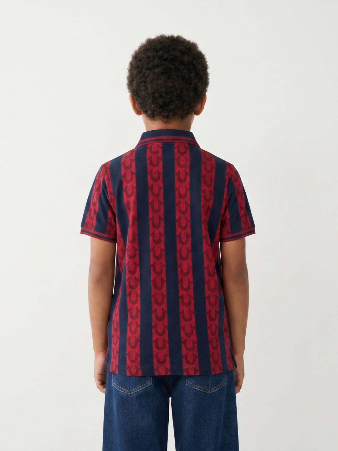 True Religion Boys Multi Striped Regular Fit Pure Cotton Polo T-Shirt