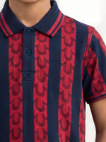 True Religion Boys Multi Striped Regular Fit Pure Cotton Polo T-Shirt