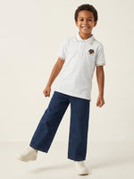 True Religion Boys White Solid Regular Fit Pure Cotton Polo T-Shirt