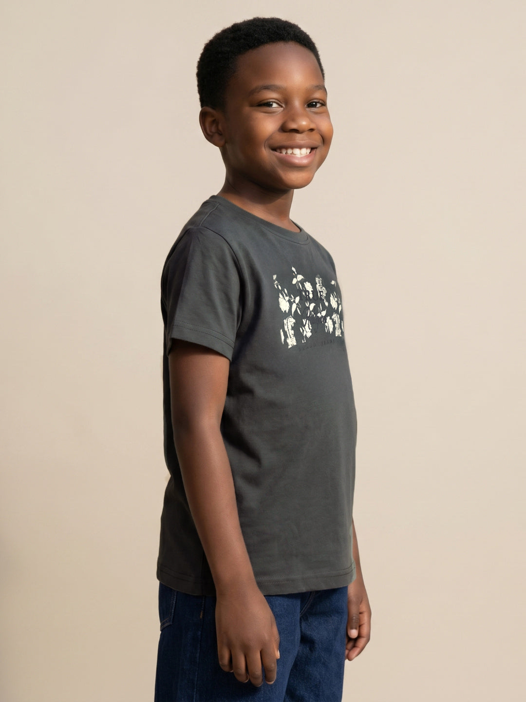 True Religion Boys Green Printed Regular Fit Pure Cotton T-Shirt