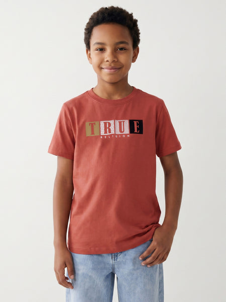 True Religion Boys Red Solid Regular Fit T-Shirt