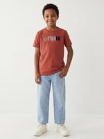 True Religion Boys Red Solid Regular Fit T-Shirt