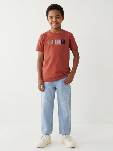 True Religion Boys Red Solid Regular Fit T-Shirt