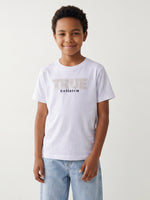 True Religion Boys Cream Solid Regular Fit Pure Cotton T-Shirt