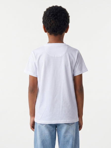 True Religion Boys Cream Solid Regular Fit Pure Cotton T-Shirt