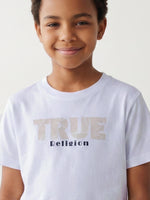 True Religion Boys Cream Solid Regular Fit Pure Cotton T-Shirt