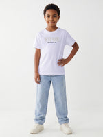 True Religion Boys Cream Solid Regular Fit Pure Cotton T-Shirt