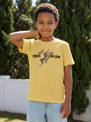 True Religion Boys Yellow Solid Regular Fit T-Shirt