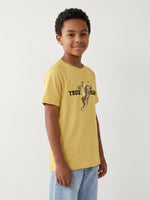 True Religion Boys Yellow Solid Regular Fit T-Shirt