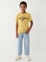 True Religion Boys Yellow Solid Regular Fit T-Shirt