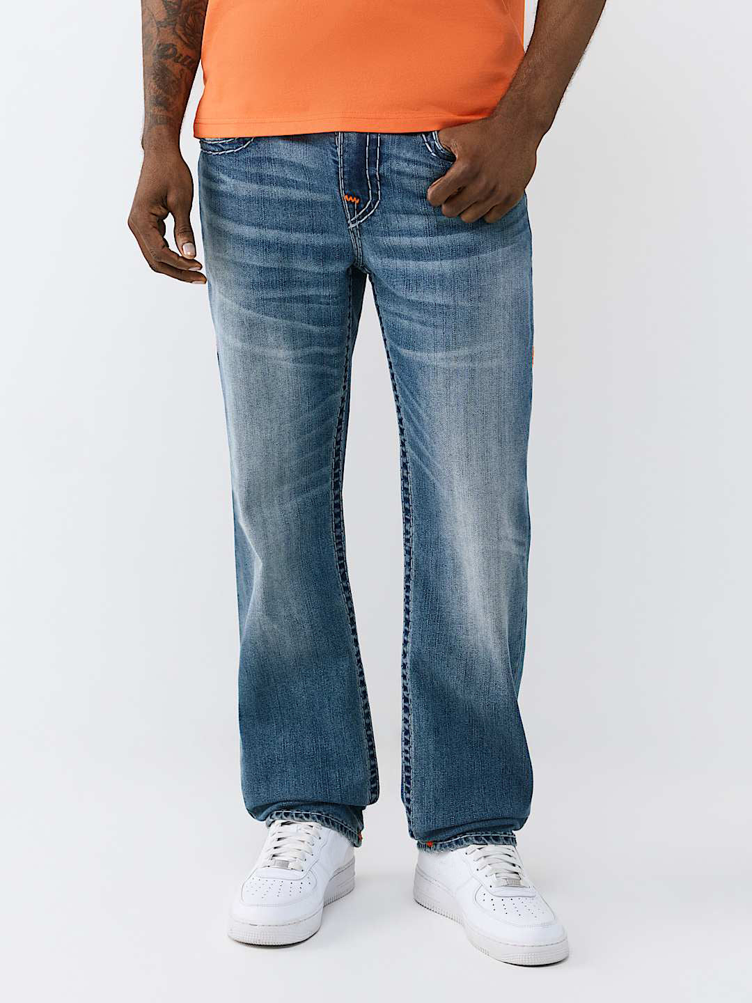 True Religion Blue Straight Fit Ricky Super T Stretchable Jeans