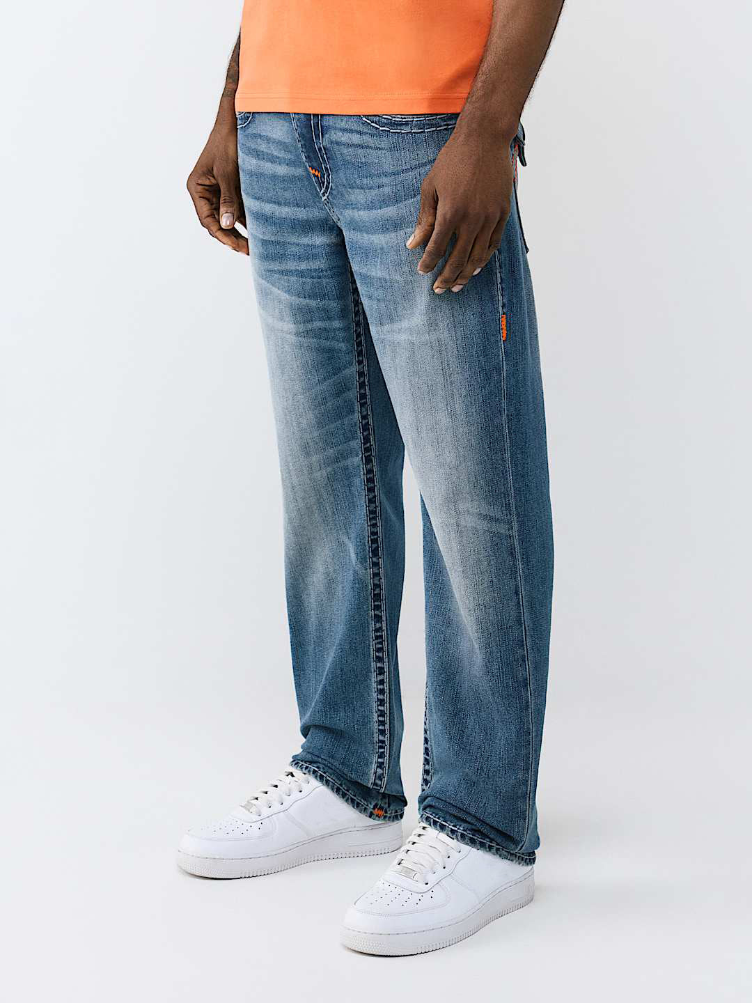 True Religion Blue Straight Fit Ricky Super T Stretchable Jeans