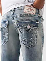 True Religion Blue Straight Fit Ricky Super T Stretchable Jeans