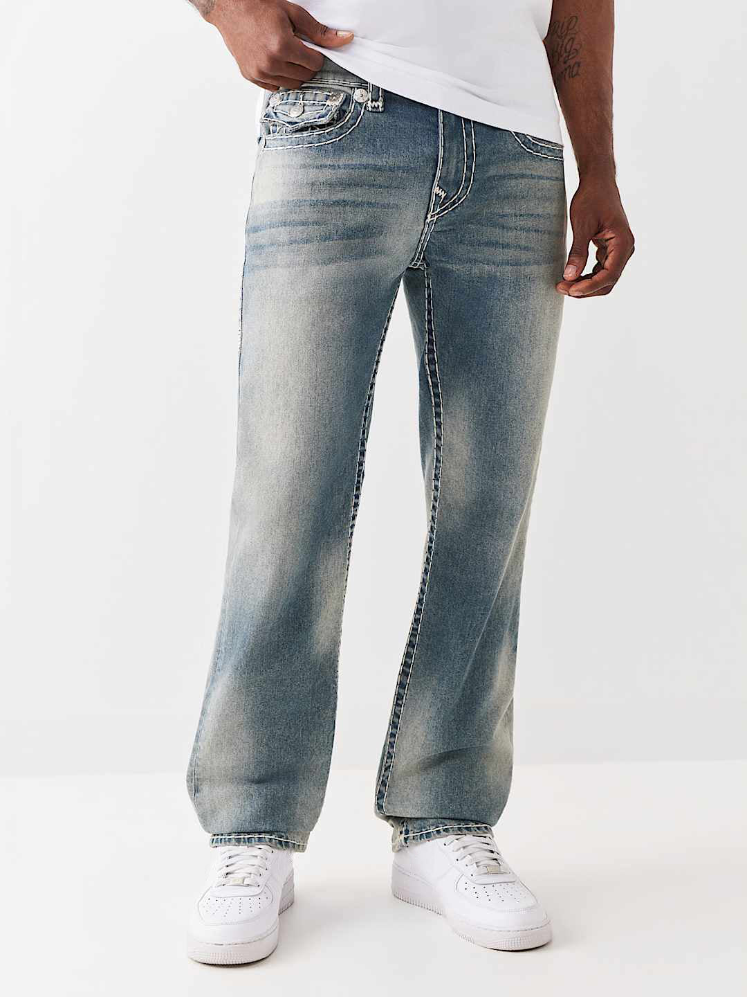 True Religion Blue Straight Fit Ricky Super T Stretchable Jeans