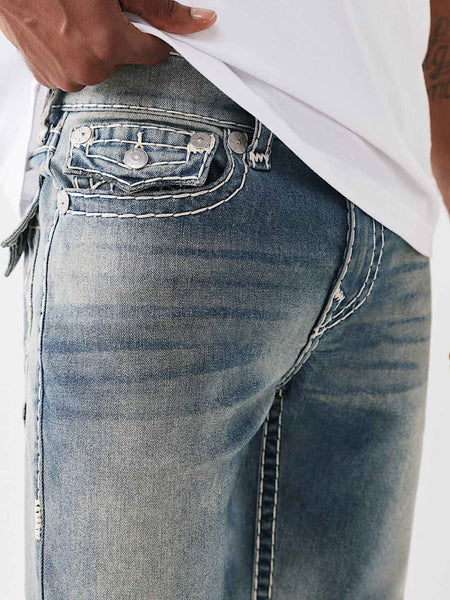 True Religion Blue Straight Fit Ricky Super T Stretchable Jeans