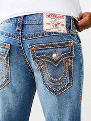 True Religion Blue Straight Fit Ricky Ropestitch Stretchable Jeans