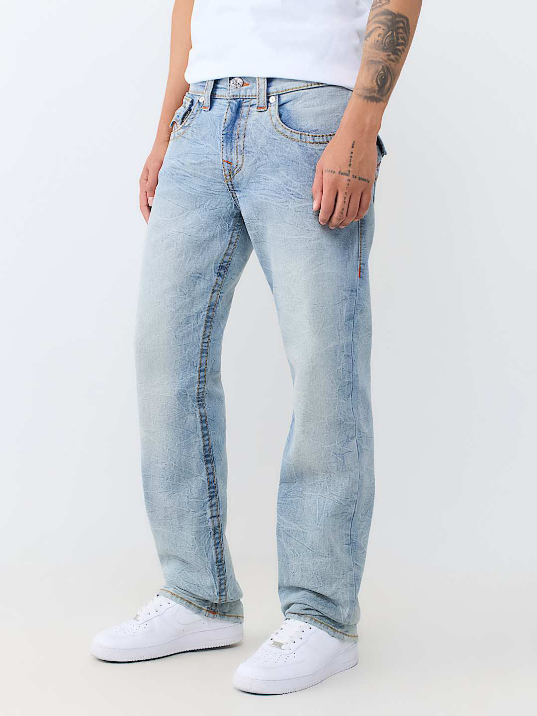True Religion Blue Straight Fit Ricky Big T Stretchable Jeans