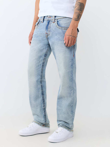 True Religion Blue Straight Fit Ricky Big T Stretchable Jeans