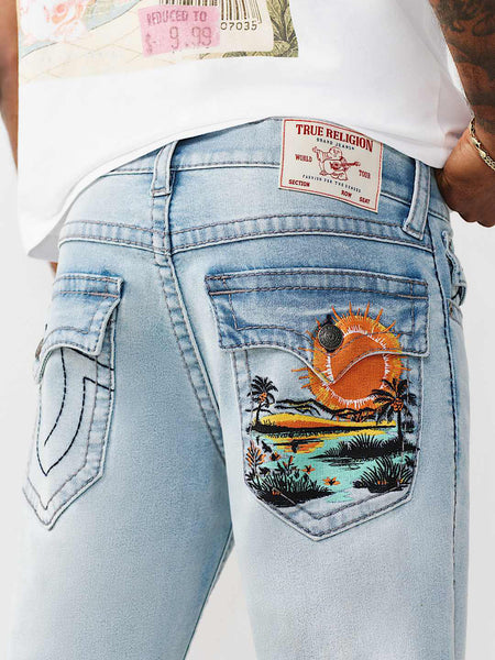 True Religion Blue Straight Fit Ricky Big T Stretchable Jeans