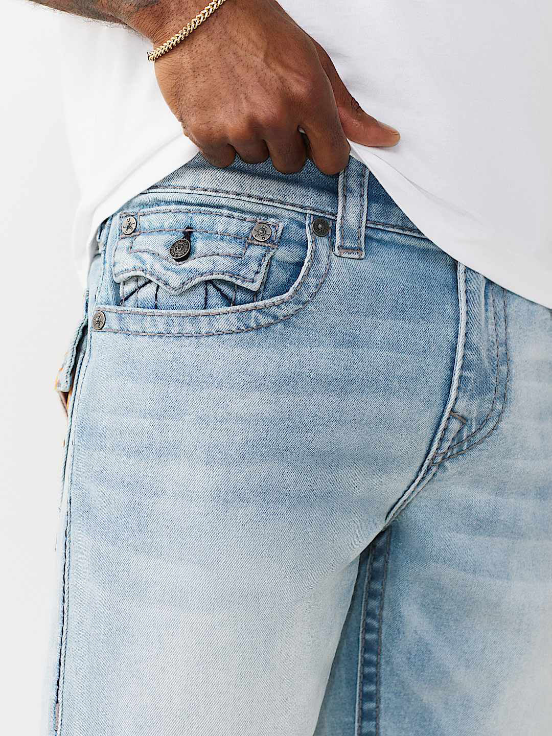 True Religion Blue Straight Fit Ricky Big T Stretchable Jeans