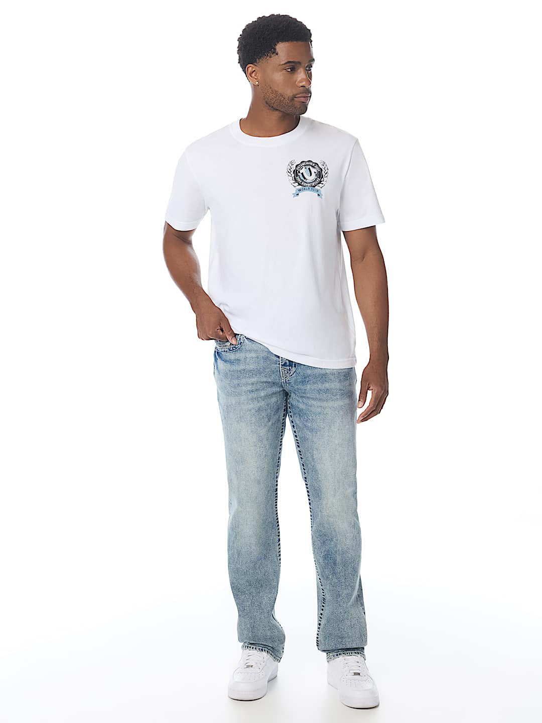 True Religion Blue Straight Fit Ricky Big T Stretchable Jeans
