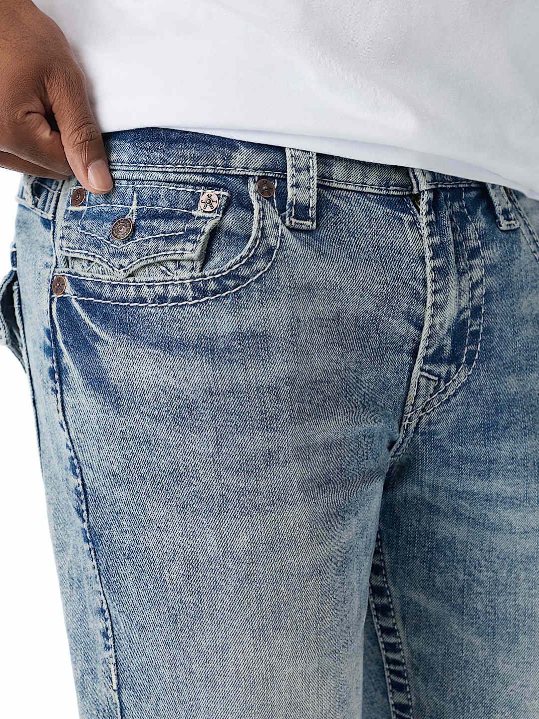 True Religion Blue Straight Fit Ricky Big T Stretchable Jeans