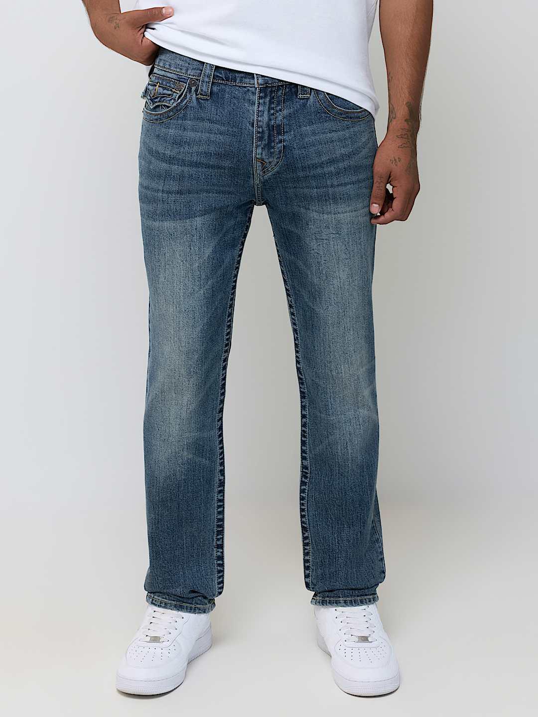 True Religion Men Blue Solid Rocco SN Skinny Fit Jeans