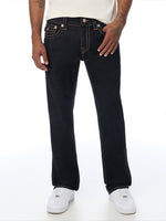 True Religion Men Black Ricky Big T Solid Straight Fit Jeans