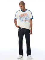 True Religion Men Black Ricky Big T Solid Straight Fit Jeans
