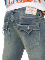 True Religion Men Blue Billy SN Solid Bootcut Jeans